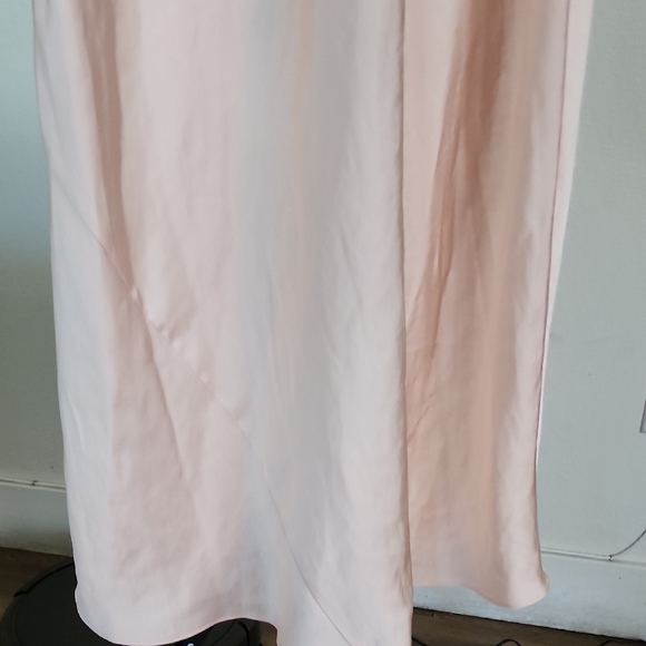 Wilfred by Aritzia Blush Pink Silk-Look Slip Midi Dress Spaghetti Strap - Picture 9 of 16